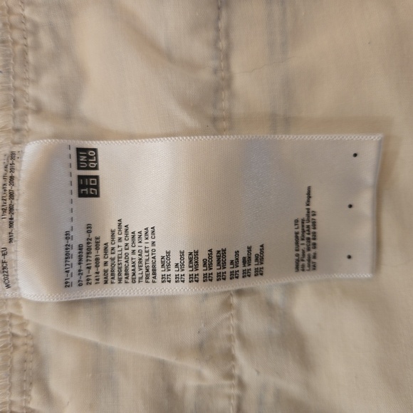 Linen Striped Wide Leg Boho Cottage Jumpsuit Womens Size Medium Black Cream - Picture 5 of 6